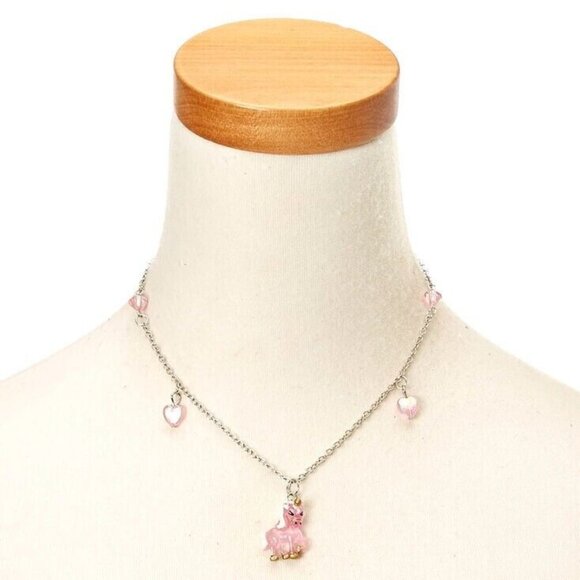 Claires Club Unicorn Jewelry Set Necklace Bracelet Ring Pink Glow in the Dark - Picture 4 of 9